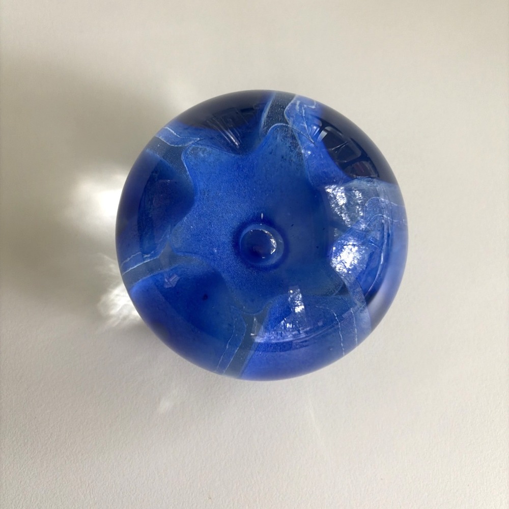 Caithness Scotland Sea Gem Glass Paperweight Blue Starfish Urchin